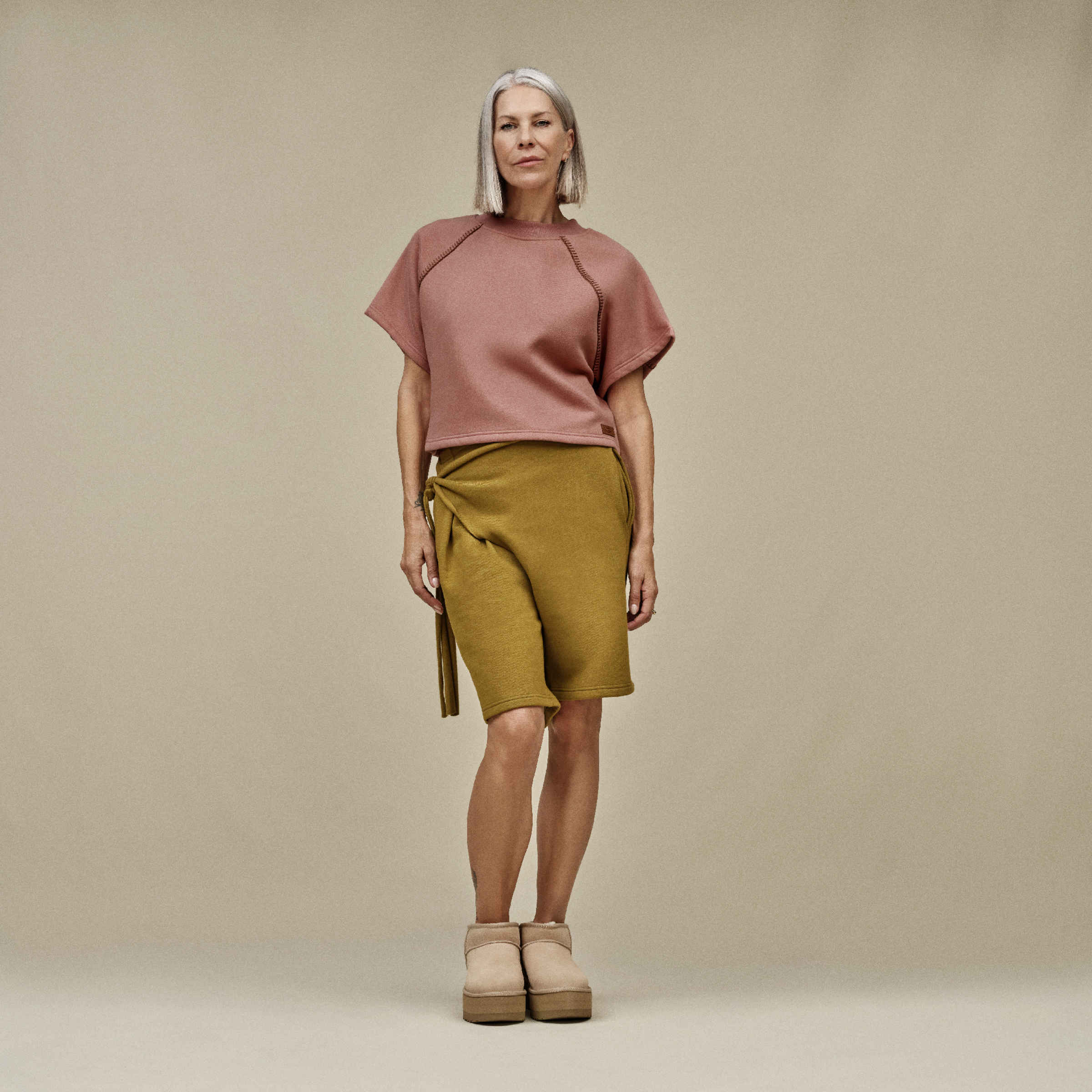 Mini botki na platformie Sydney® - Beżowy