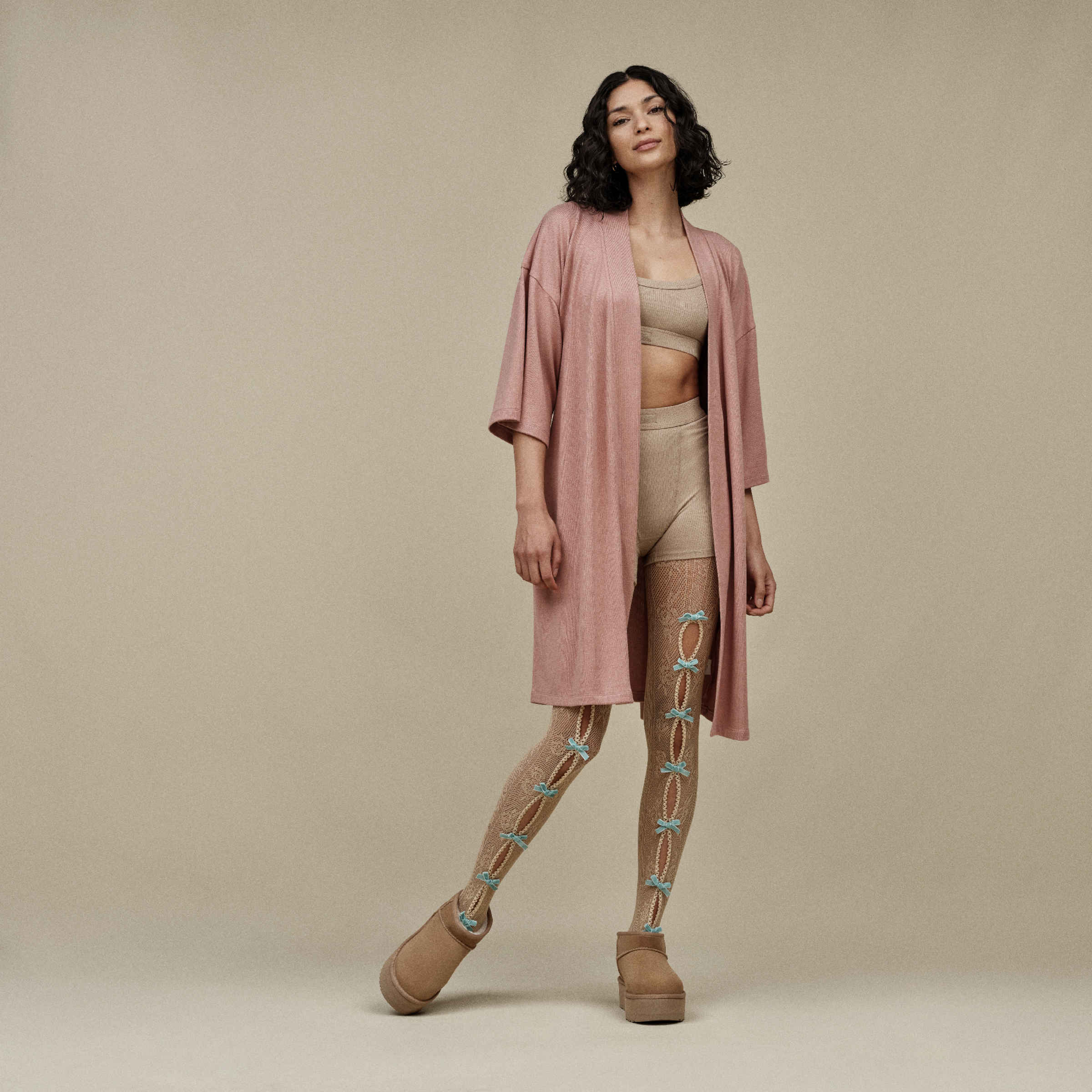 Mini botki na platformie Sydney® - Brązowy